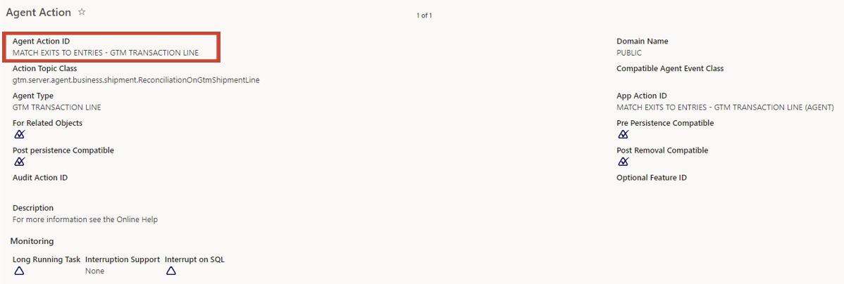 Match Exits to Entries Agent Action Transaction Line
