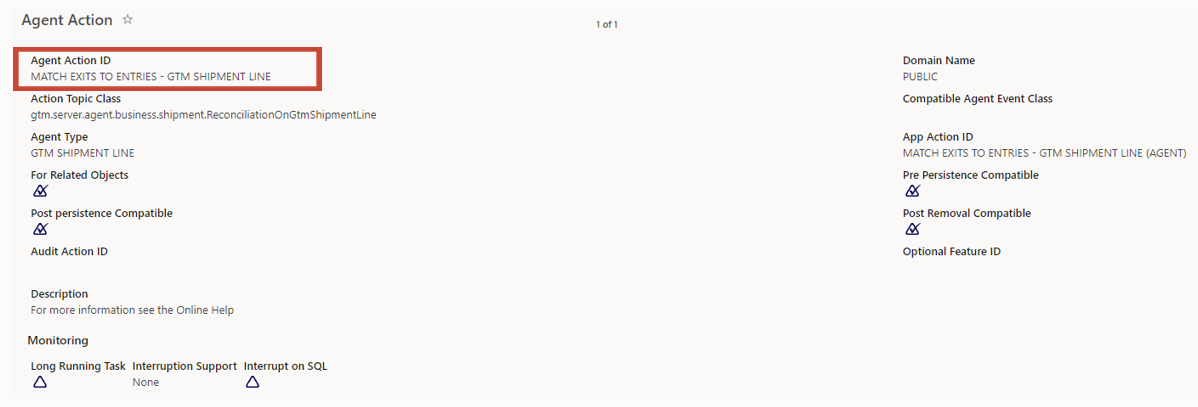 Match Exits to Entries Agent Action Declaration Line