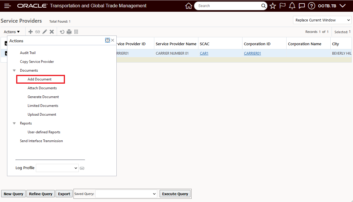 Add Document Action