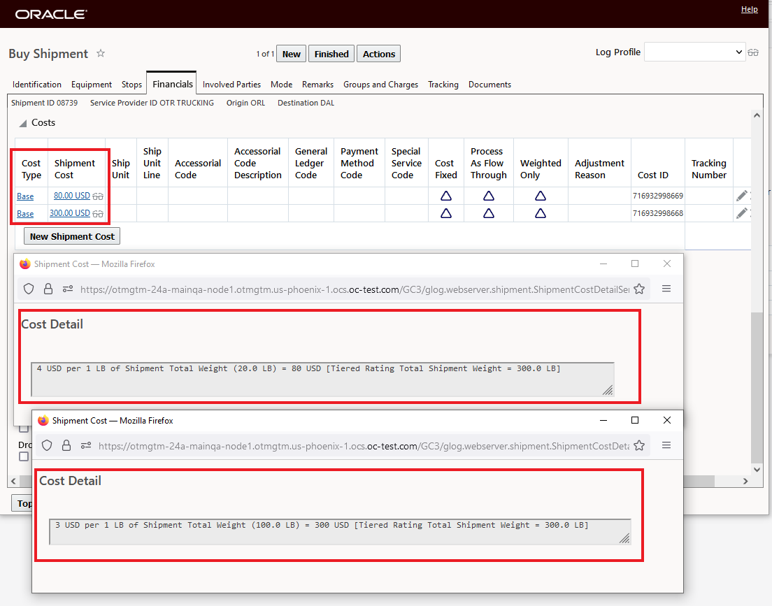 Shipment 3 - Tiered Rating Cost Detail