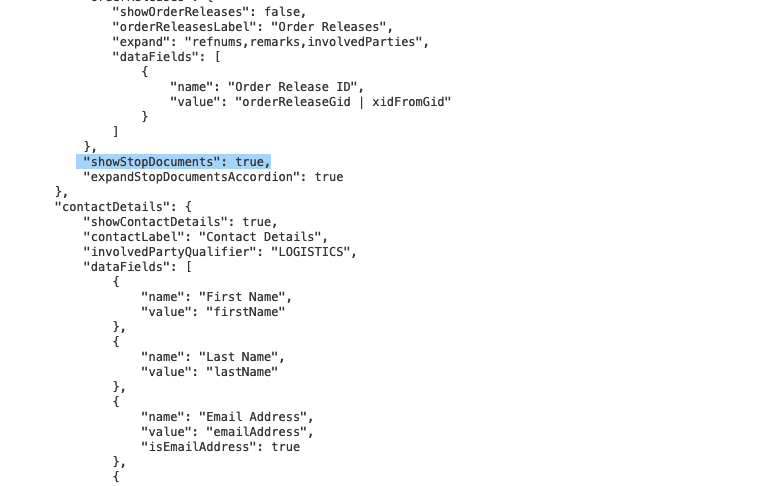 Document Upload and View at Shipment Stop Level - parameter setup - showStopDocuments