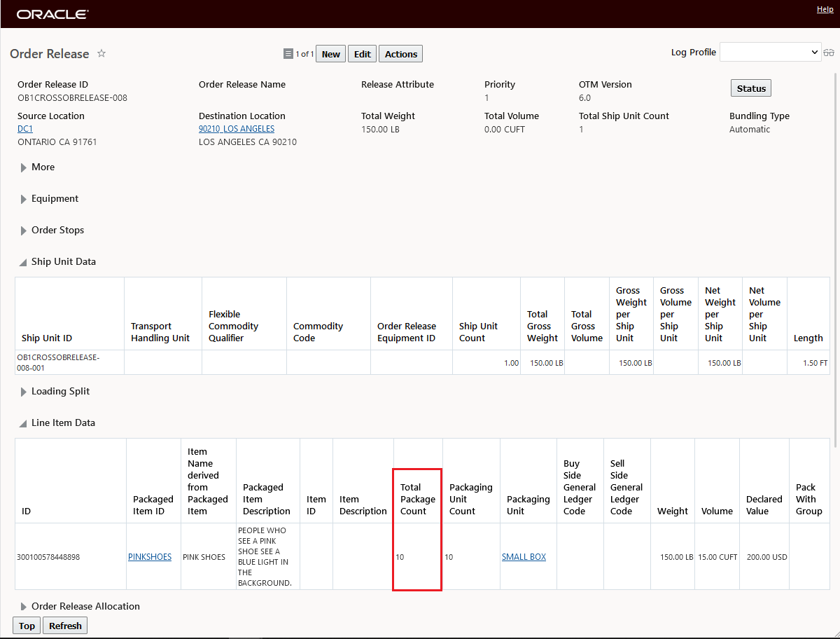 Order Release Created