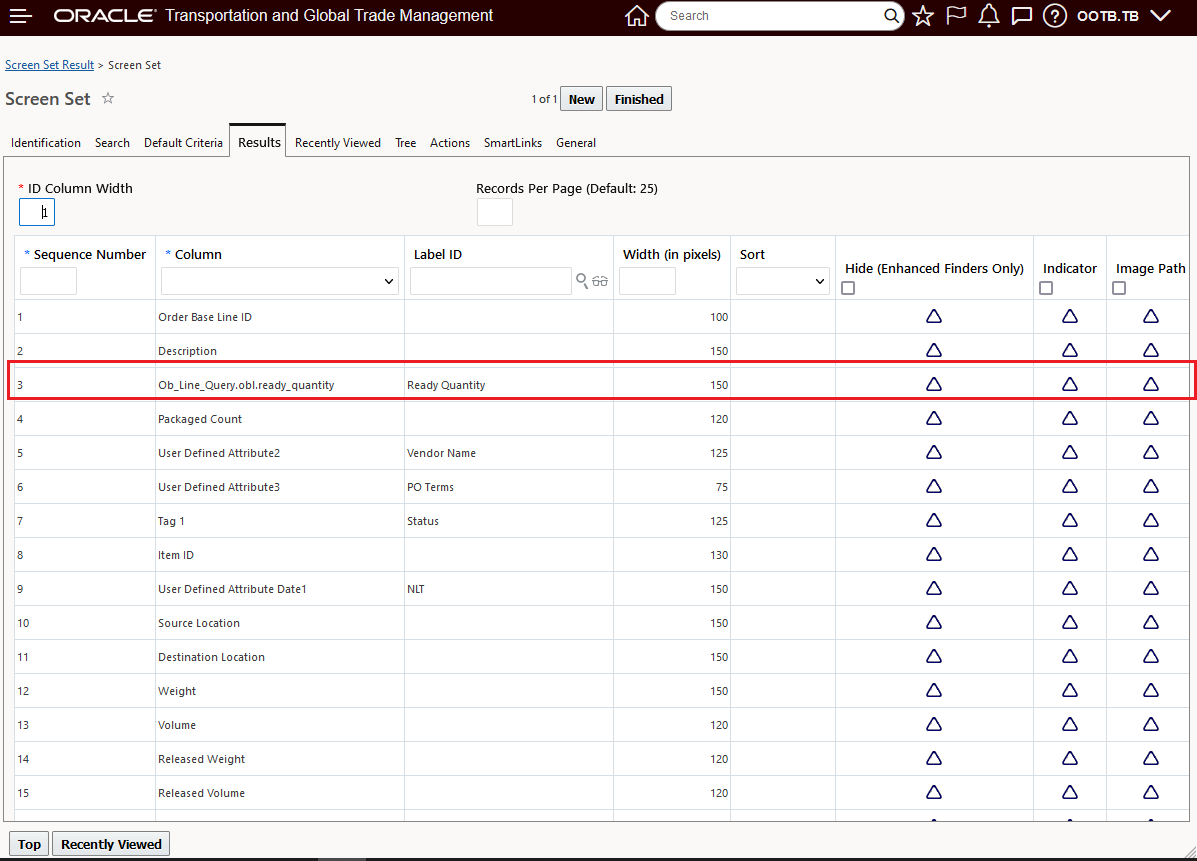 Screen Set - Add Ready Quantity to Finder Result
