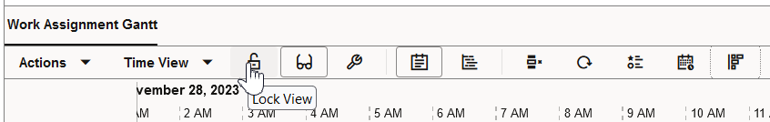 Gantt Lock/Unlock Option Unlock to Loack