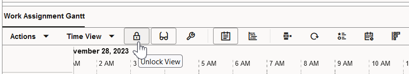 Gantt Lock/Unlock Option Lock to Unloack