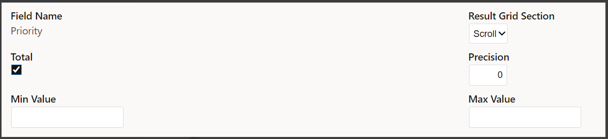 Screen set numeric fields minimum/maximum value setup