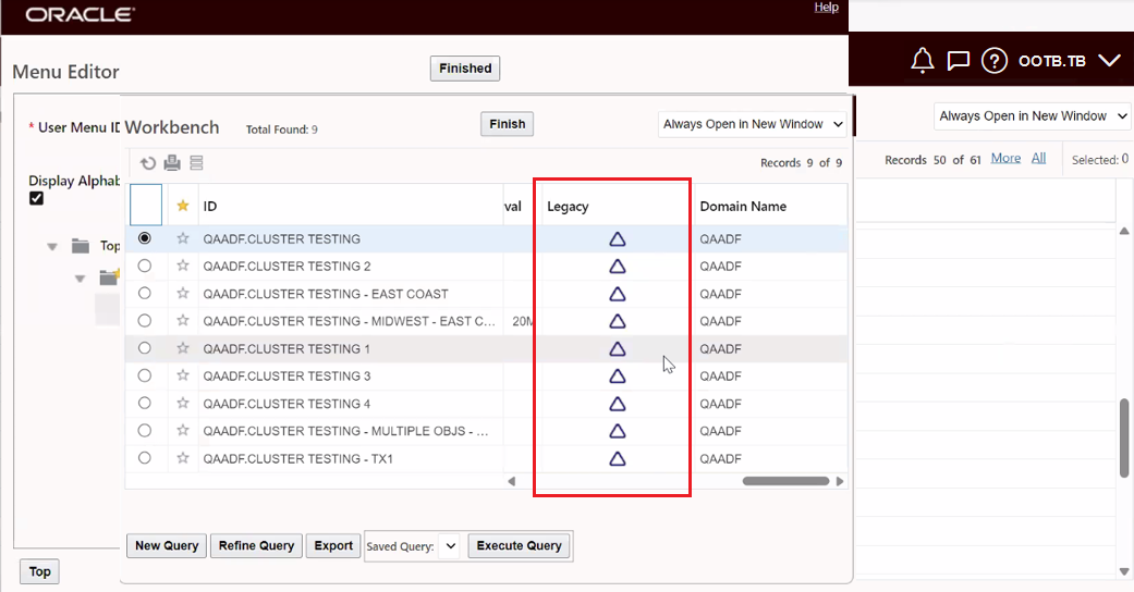 Menu option for workbenches limited to enhanced workbenches