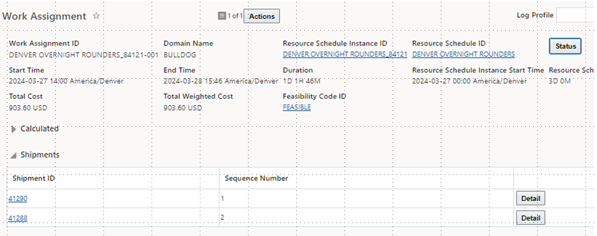 Work Assignment with two shipments.