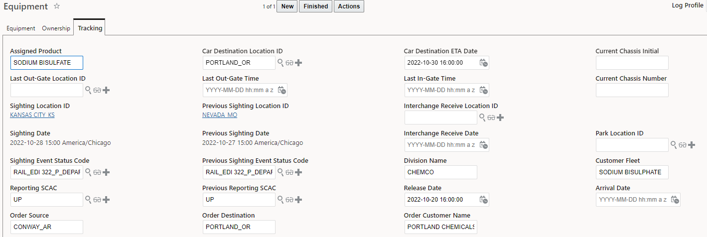 Equipment - Tracking