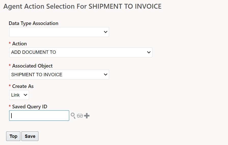 Shipment to Invoice  Agent Action
