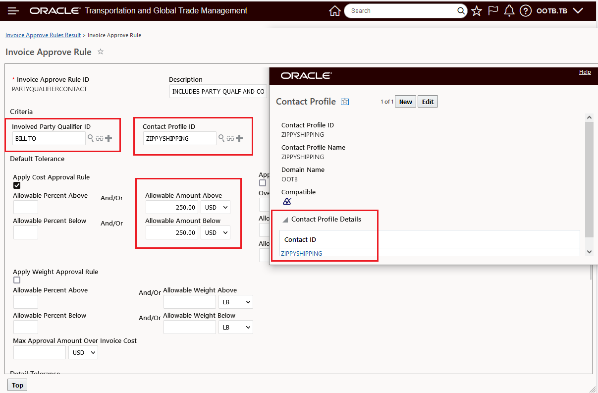 Sample Invoice Approval Rule Setup