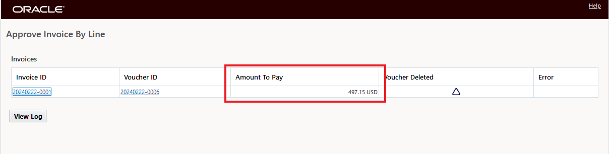 Invoice Approved with additional 4.00 USD Added Total Approved 497.15 USD - Original Invoice 493.15