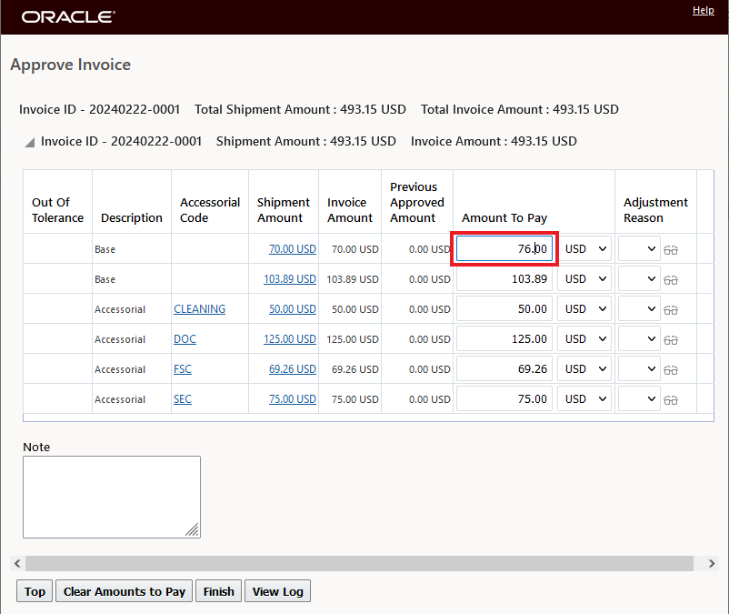 Base Cost for 70.00 USD Increased to 76.00 USD