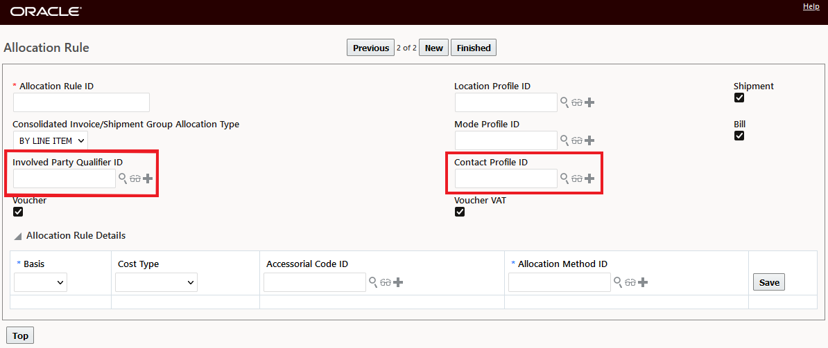 New allocation rule criteria provided with this feature