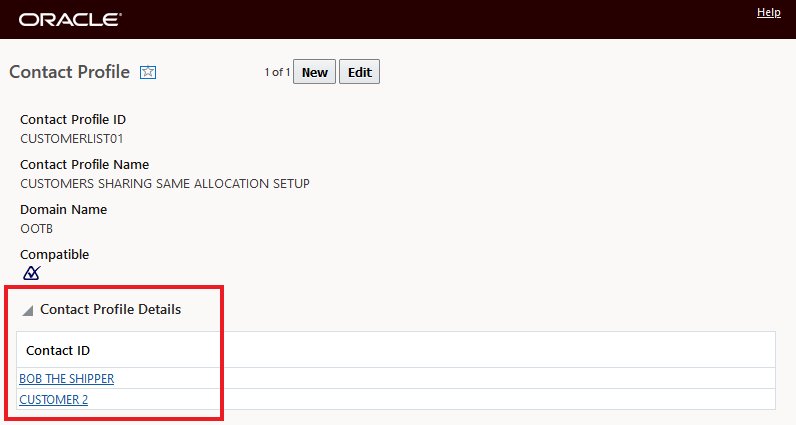 Contact profile details