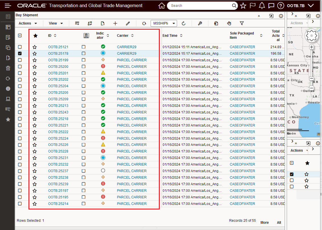 Freeze column example - columns to the left frozen, columns to the right scroll
