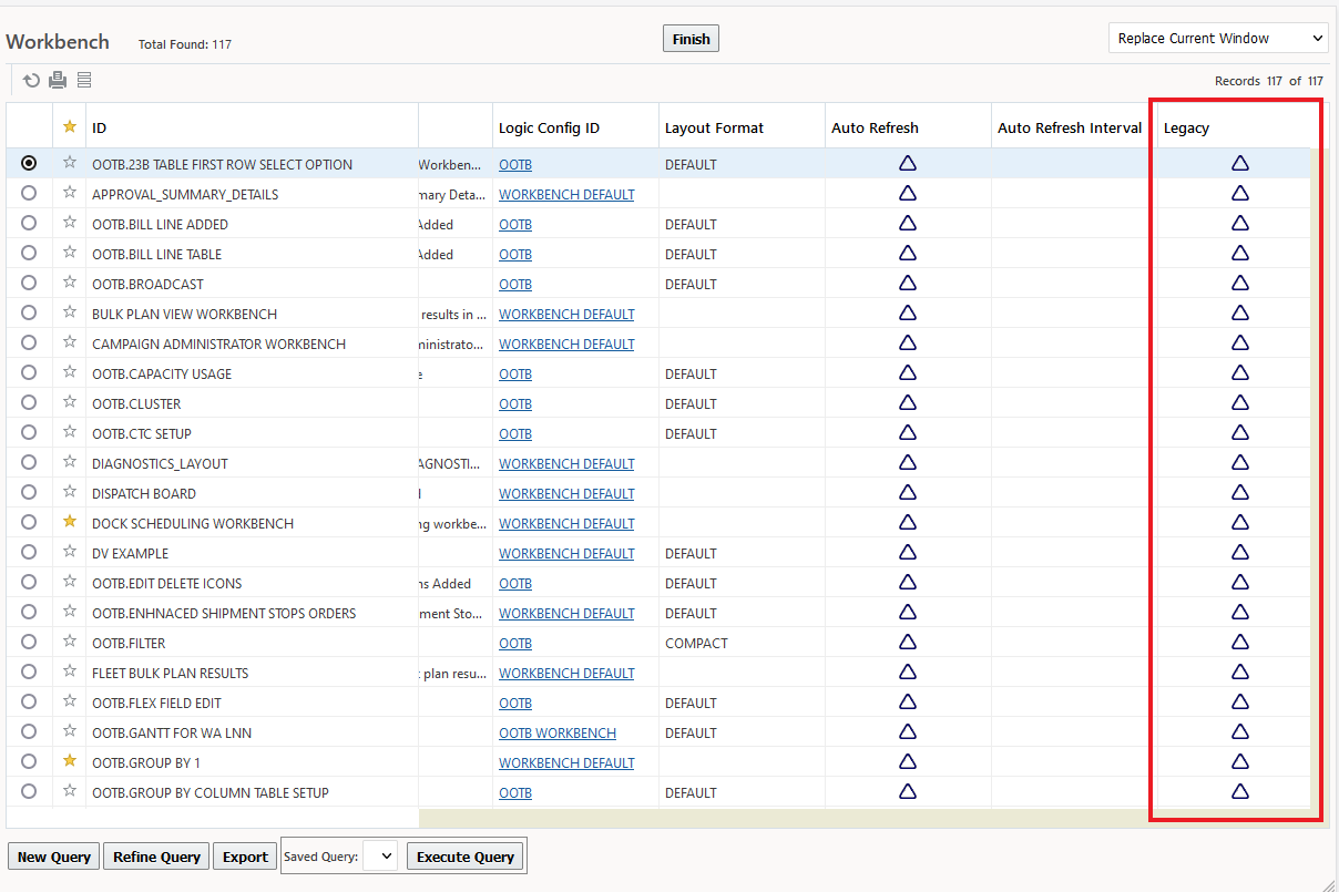 Action parameter finder result - all enhanced workbenches