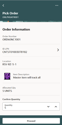 Order Information - Confirm Quantity 