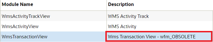 WMS Transaction View