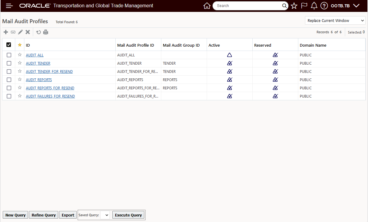 Public Mail Audit Profiles