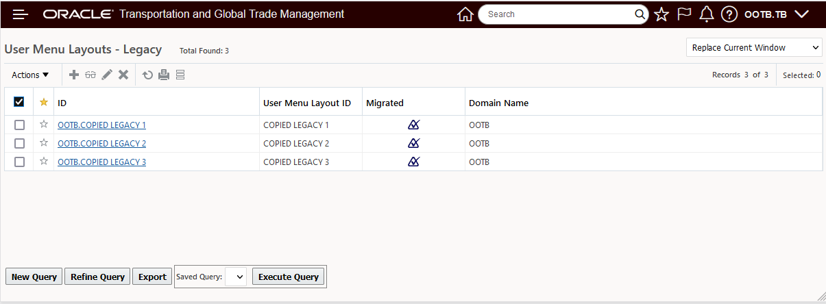 Migrate Menus Action Result