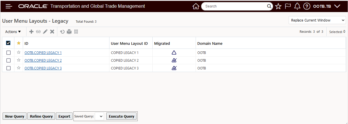 Restore Migrated Menus - Results