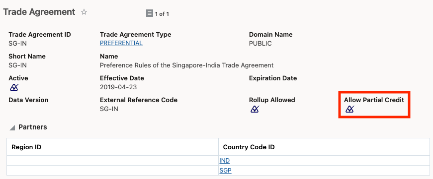 Allow Partial Credit field on Trade Agreement