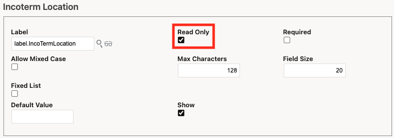 Manager Layout with Incoterm Location - Read Only checkbox