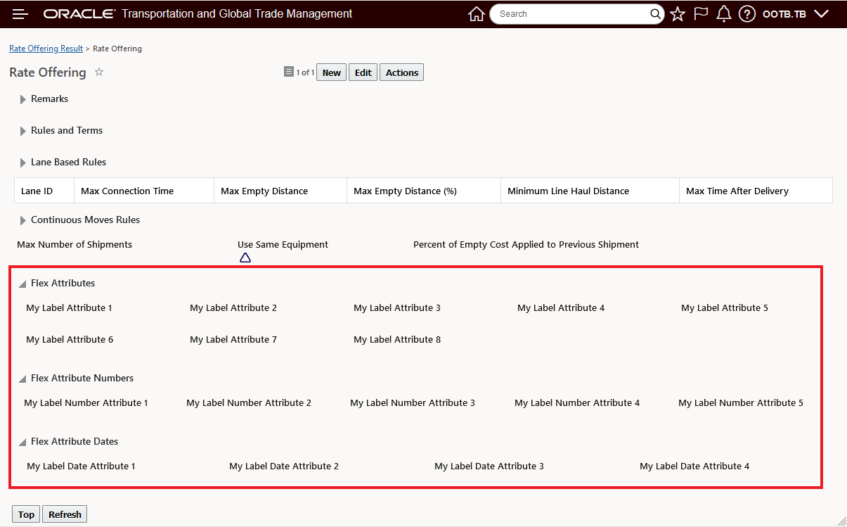 Flex Attribute Rate Offering View