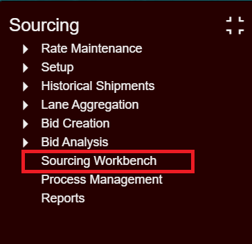 Sourcing Workbench Navigation Path