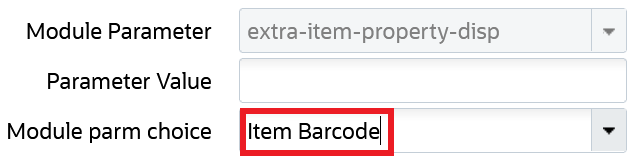 Item Barcode Parameter Choice