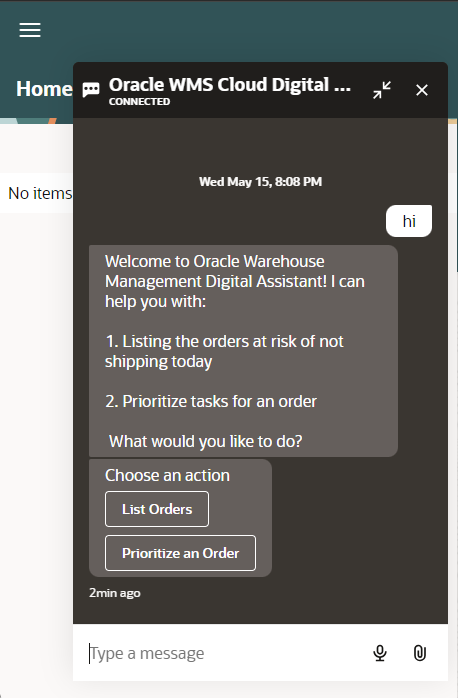 Oracle WMS Digital Assistant