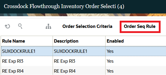 Order Sequence Rule