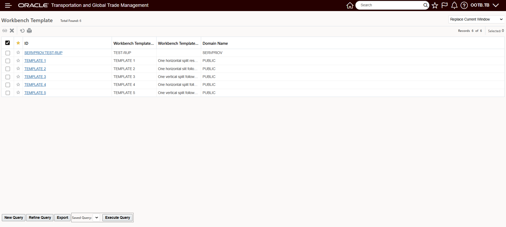 Workbench Template Finder Results Deleted Layout