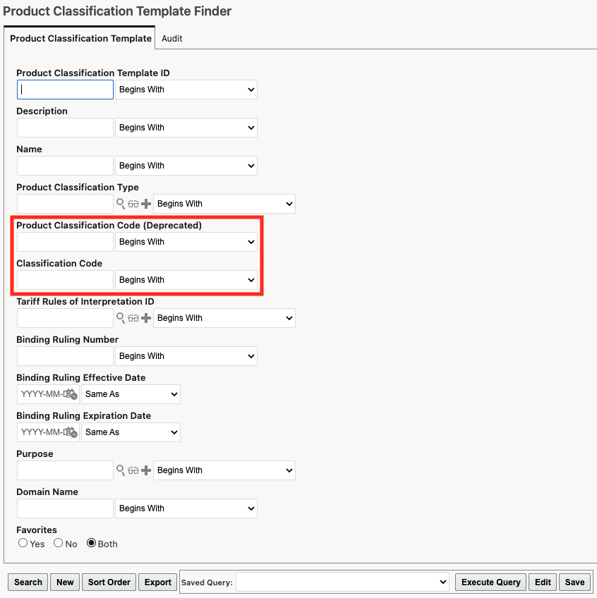 Product Classification Template - Product Classification Code