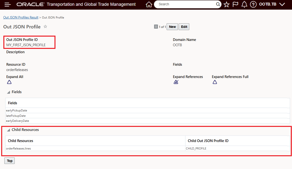 Example Out JSON Profile