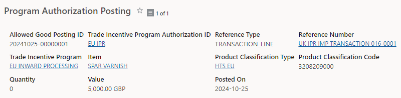 Trade Incentive Program Authorization Posting