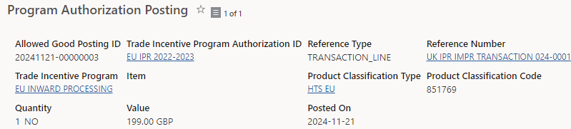 Program Authorization Posting