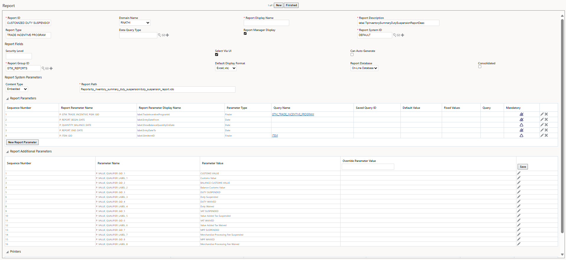 Example of a Customized Report