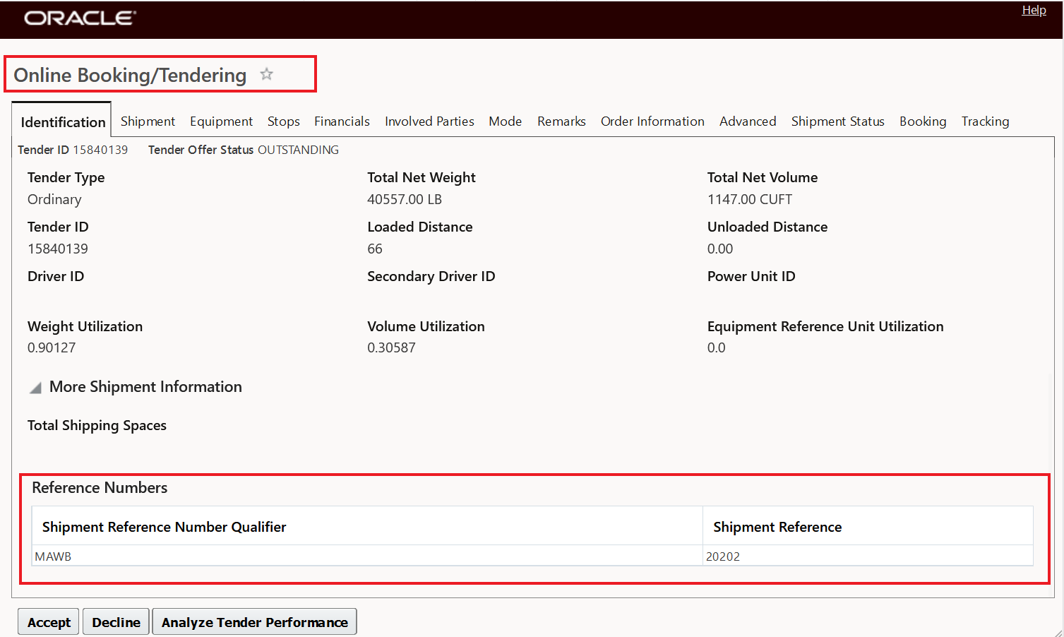 Shipment Reference Qualifier and Value - MAWB