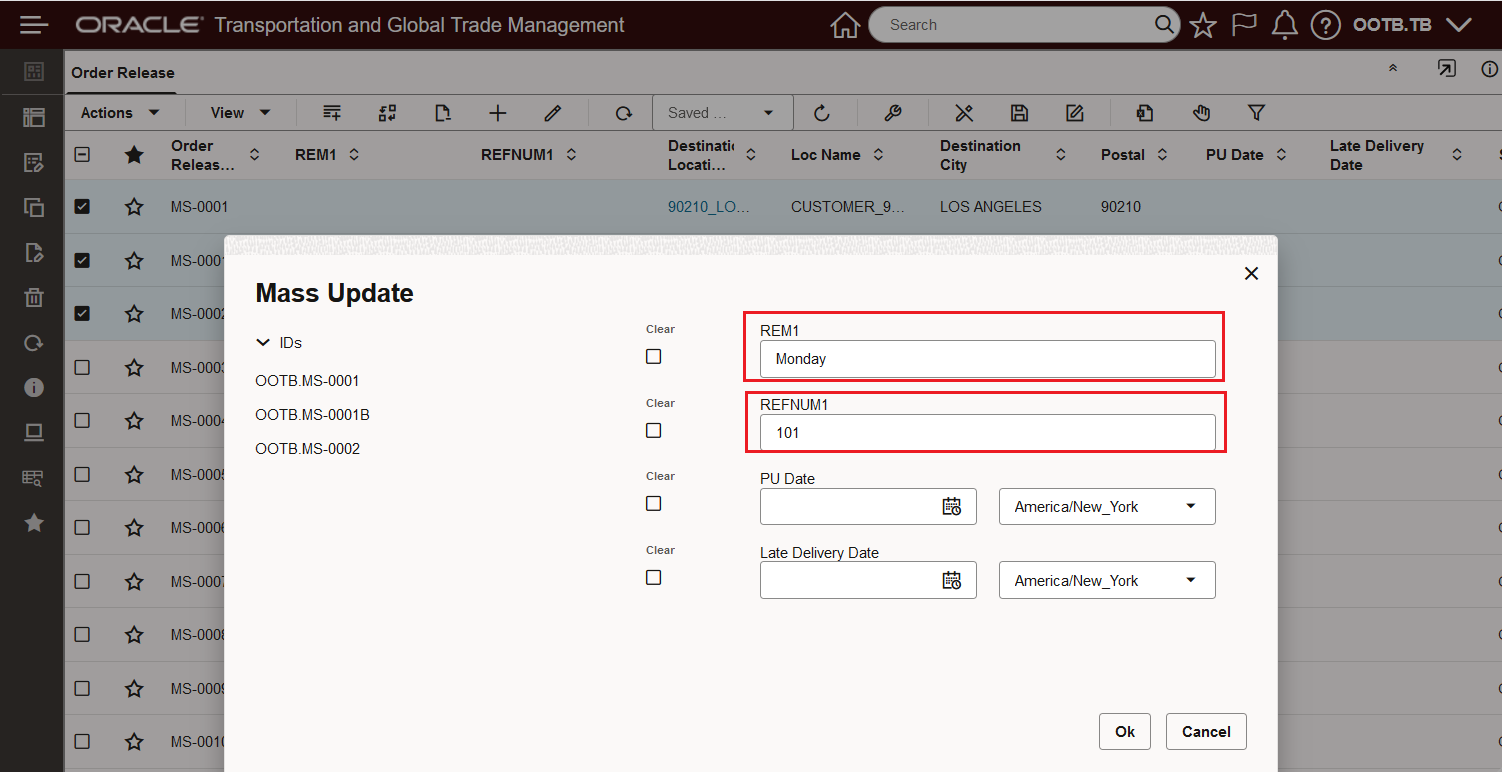 Provide Mass Update Values for Fields to Update