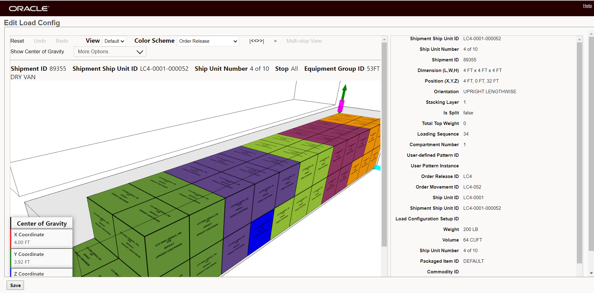 Edit Load Config - Ground Consol Shipment