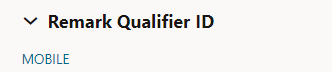 Remark Qualifier ID