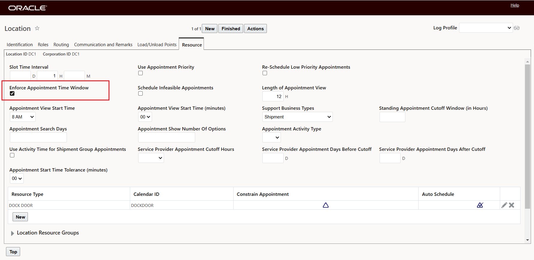 Enforce Appointment Time Window