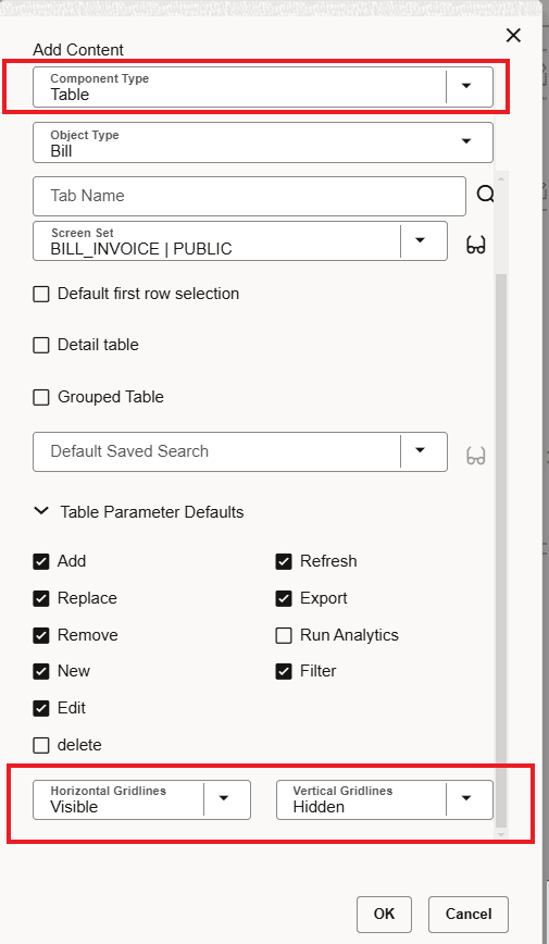 Enhanced Workbench Table Component Guidelines Options for Add/Edit