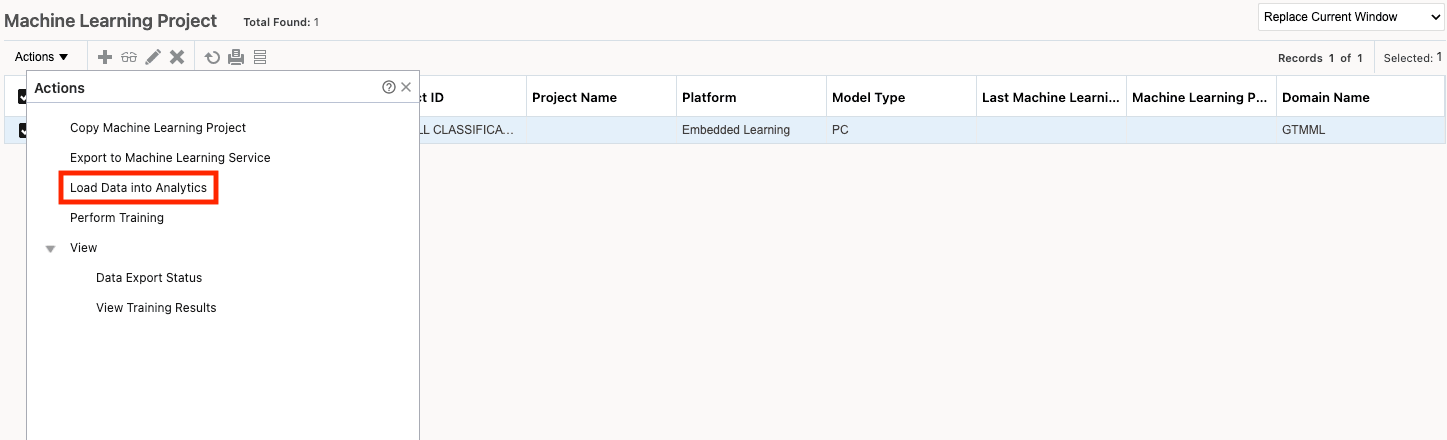 Machine Learning Project - Load Data into Analytics
