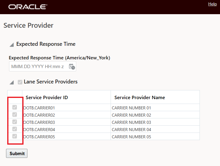 User Preference - Disable Service Provider Selection For Open Tender - Set to Yes