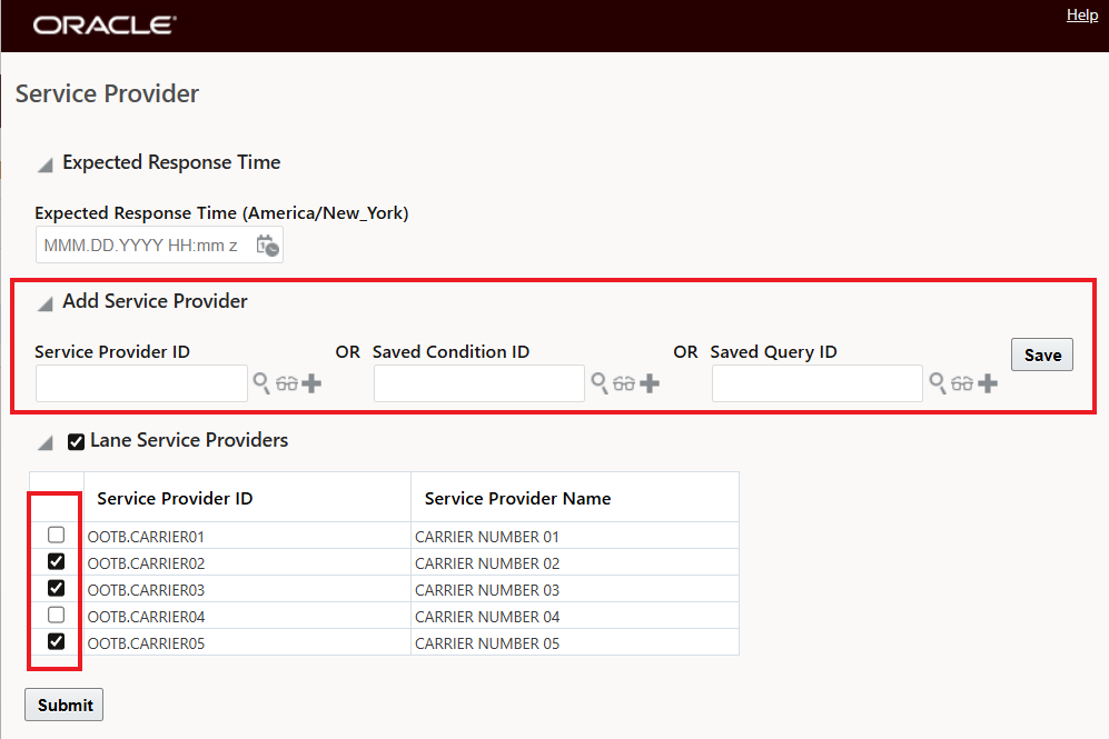 User Preference - Disable Service Provider Selection For Open Tender - Set to No