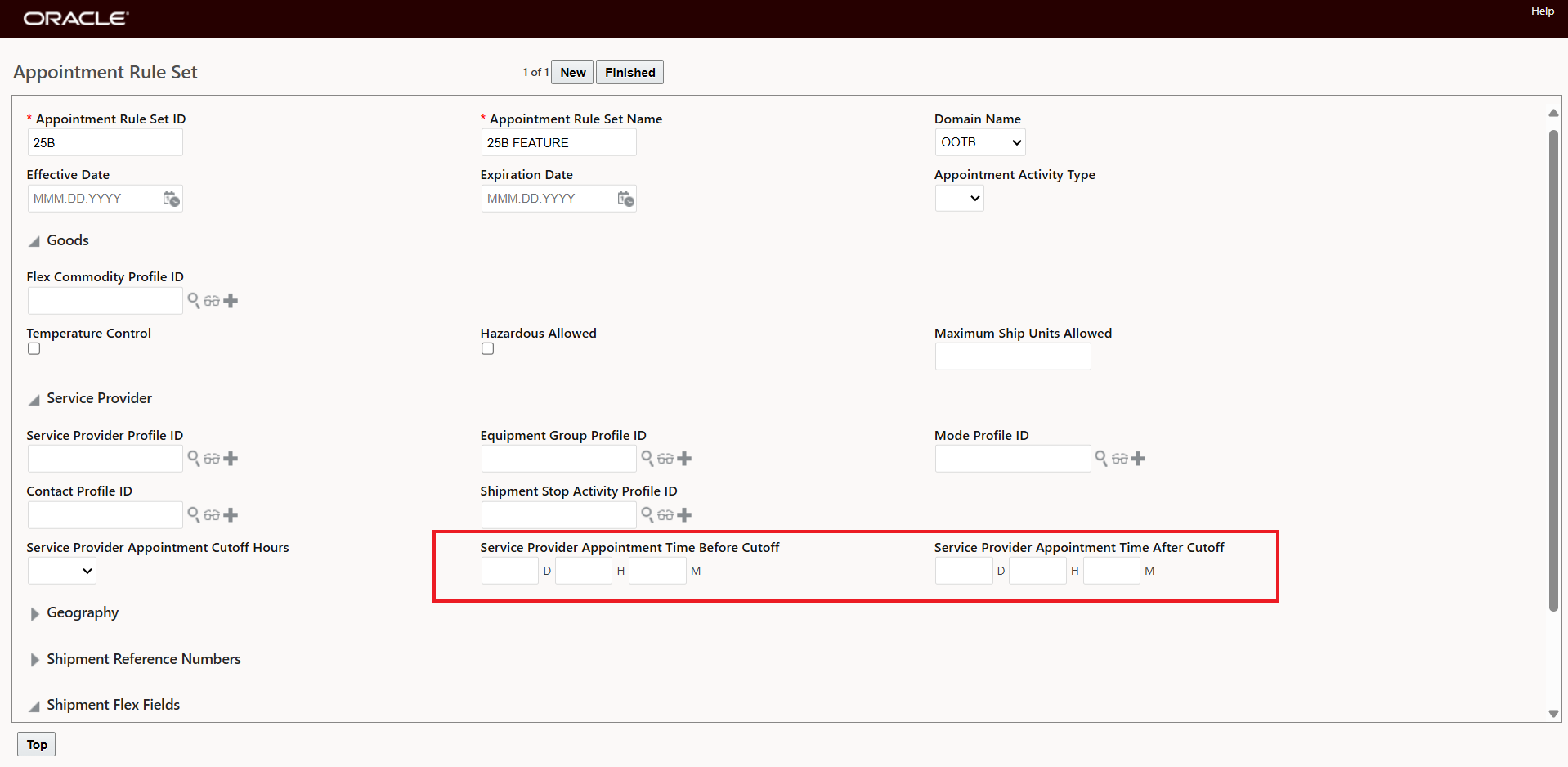 Appointment Rule Set - Expanded Service Provider Appointment Cutoff