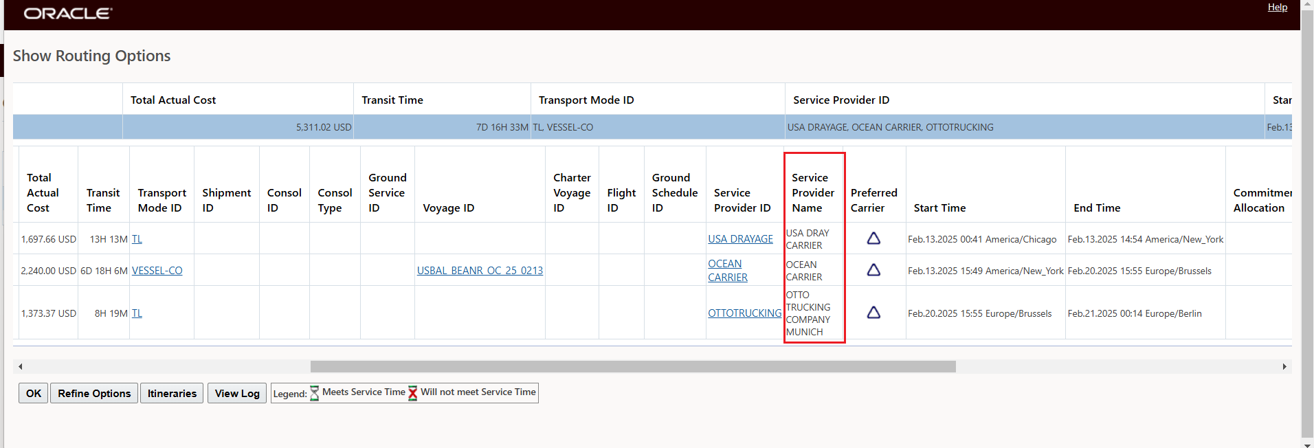 Show Network Routing Options